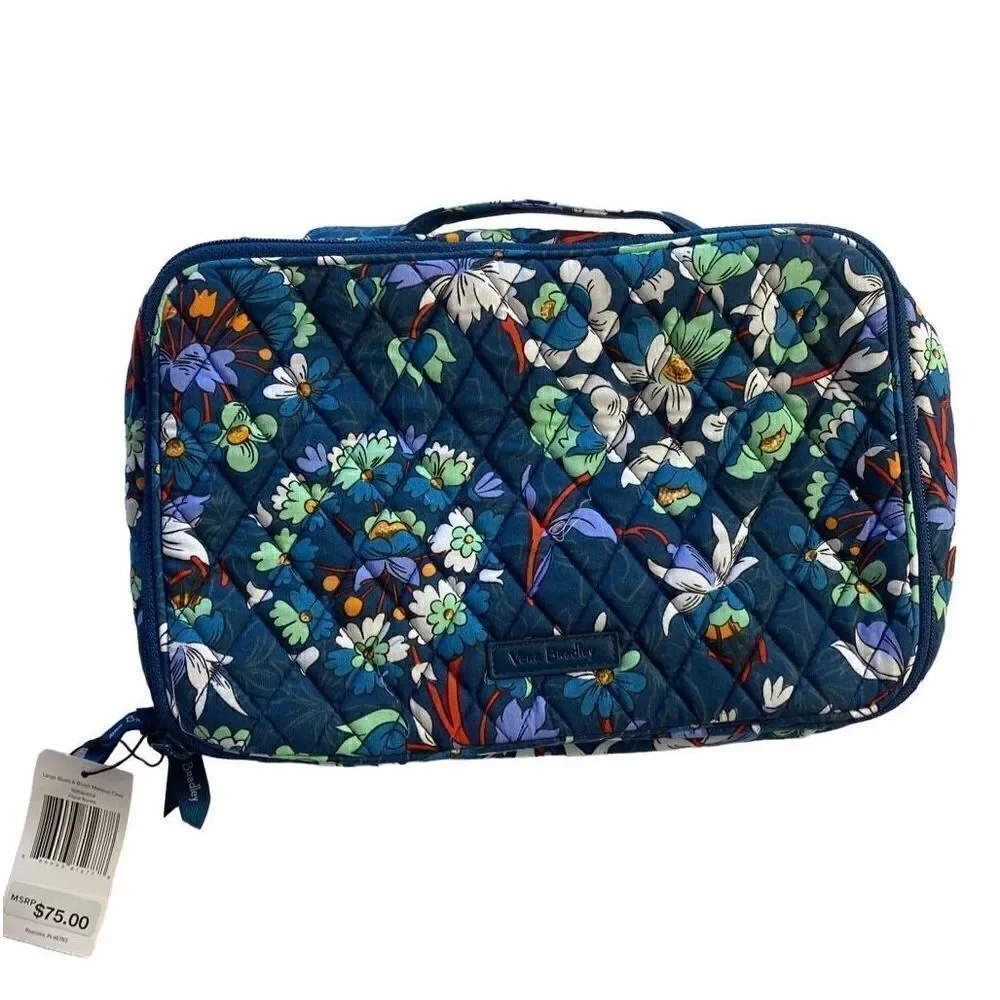 VERA BRADLEY Large Blush & Brush Makeup Case - Floral Bursts